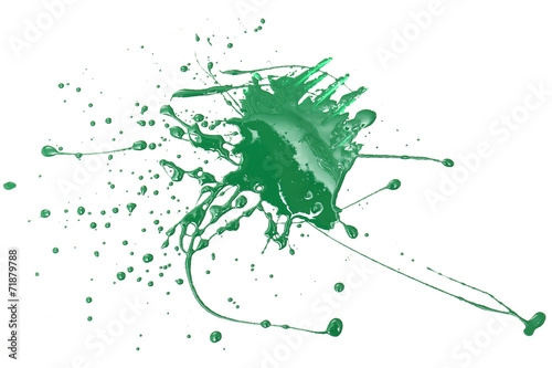 Splash of green paint isolated on white