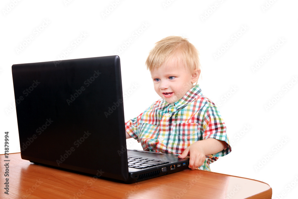 Baby Boy with Laptop Baby Boy with Laptop