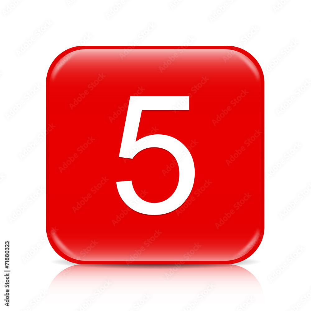 Red 5 button, icon Red 5 button, icon