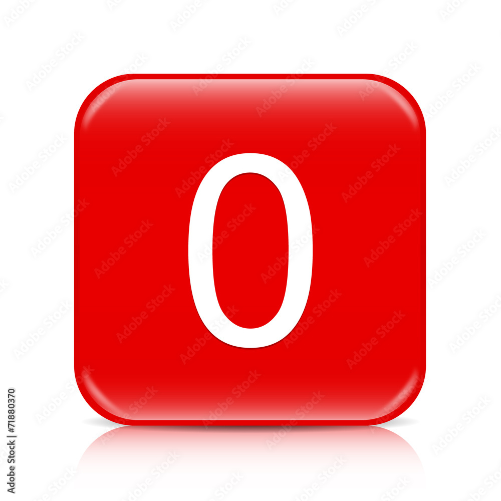 Red 0 button, icon Red 0 button, icon