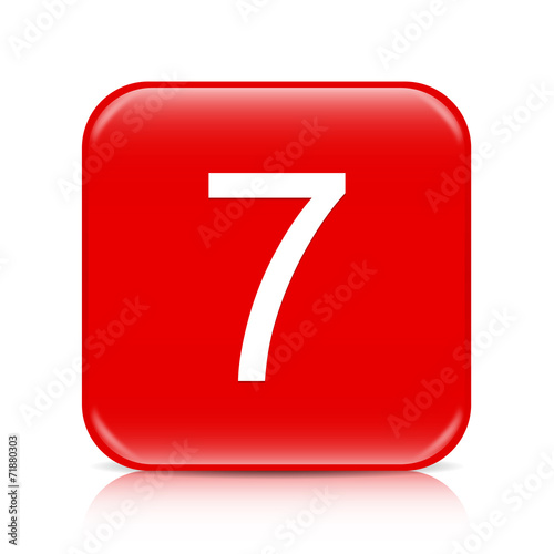 Red 7 button, icon