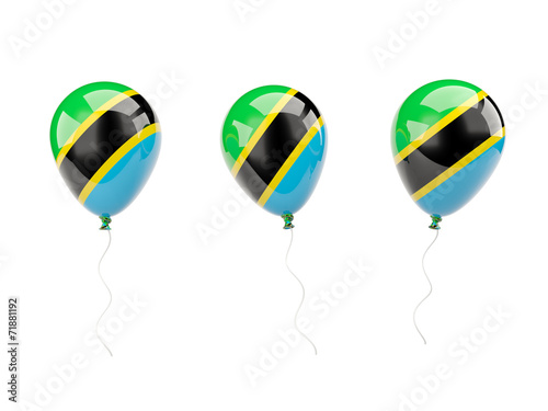 Air balloons with flag of tanzania