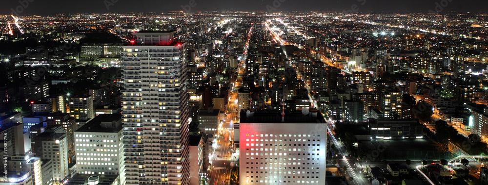 Cityscape of Downtown Sapporo , Japan