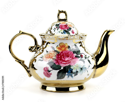 China teapot isolated on white background