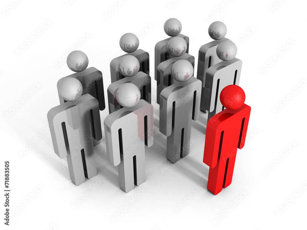 red 3d leader man icon figure forward of team red 3d leader man icon figure forward of team