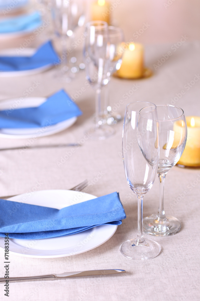 Table setting in restaurant Table setting in restaurant