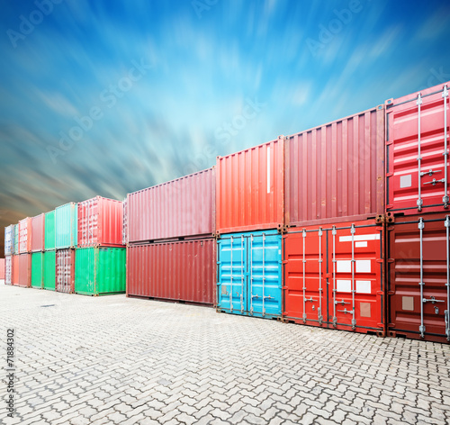 Stack of Cargo Containers at the docks