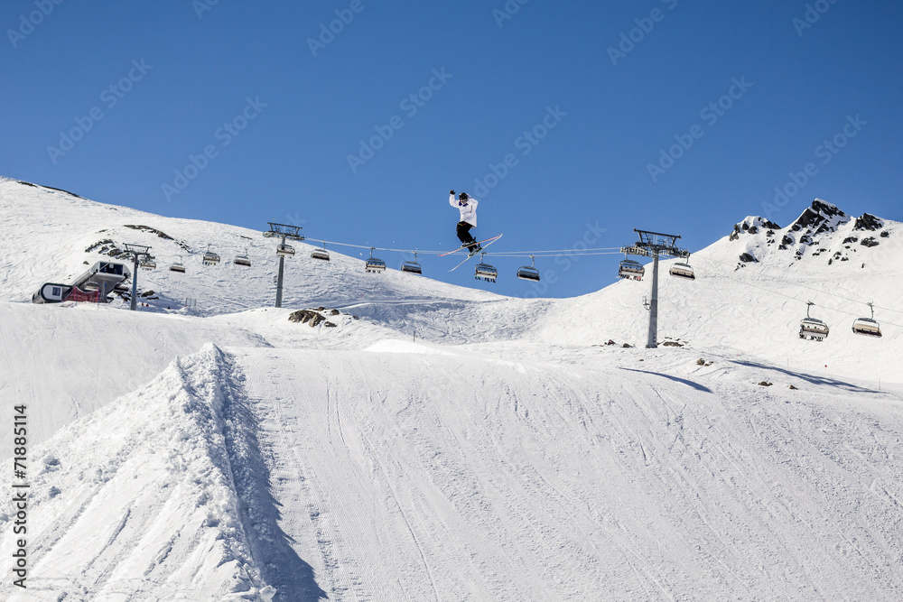 Jumping skier