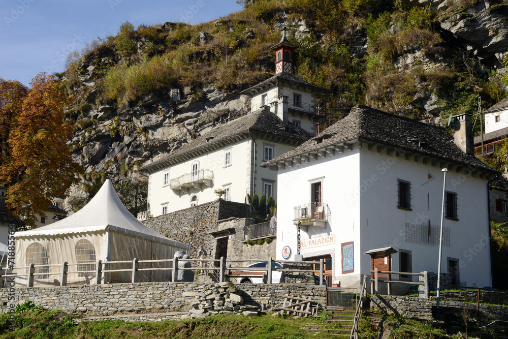 The rural village of Comologno on Onsernone valley