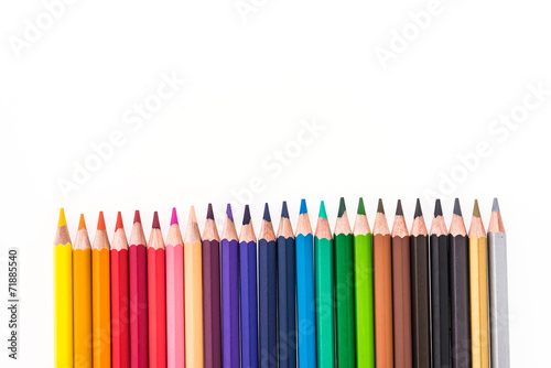 Color pencil isolated on white background