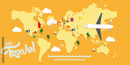 Travel vector background illustration
