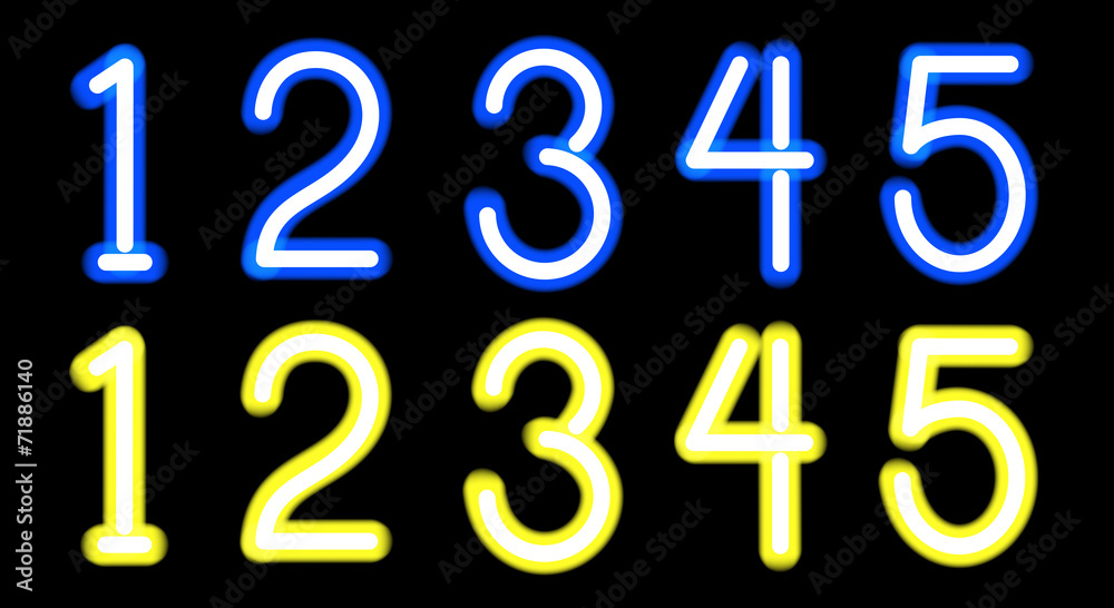 Neon digits Neon digits