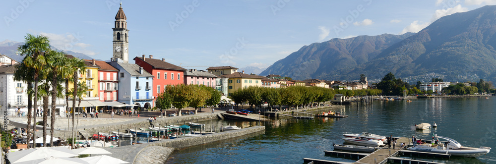 The waterfront of Ascona on Switzerland