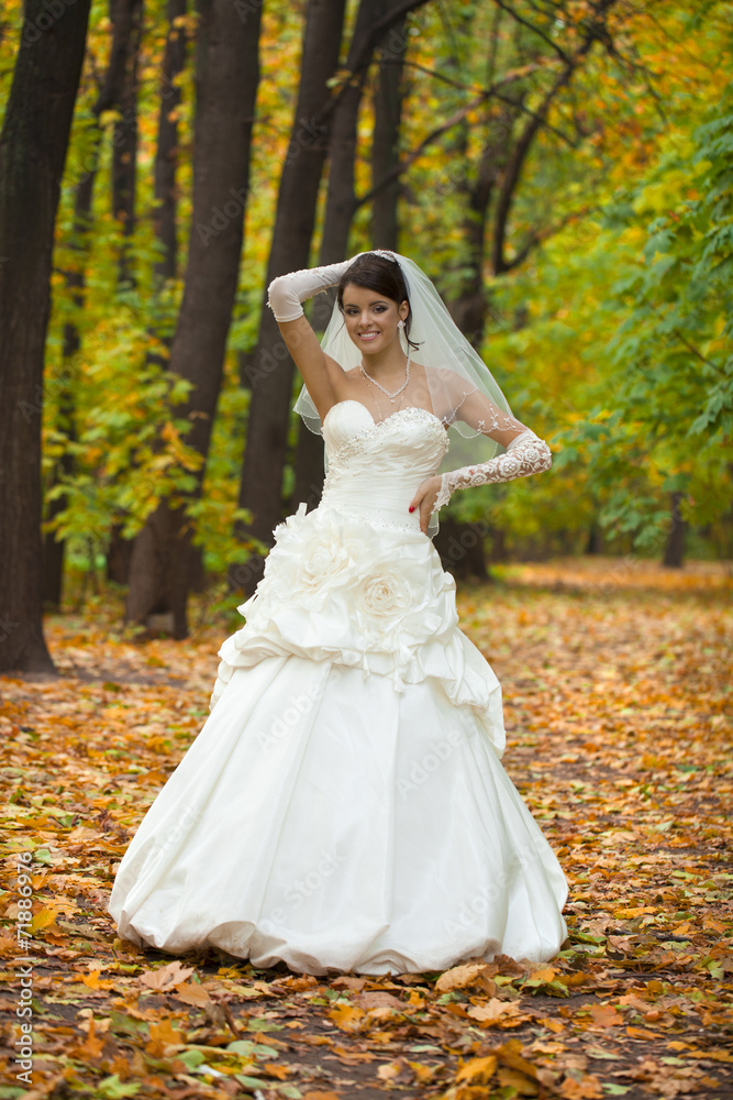 Portrait of a beautiful smiling bride