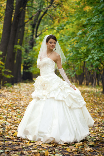 Portrait of a beautiful smiling bride © Andrey_Arkusha