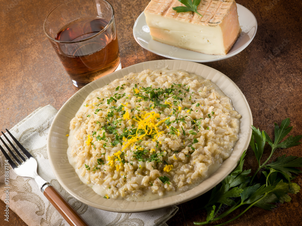 Ταπετσαρία risotto with taleggio cheese lemon peel and parsley