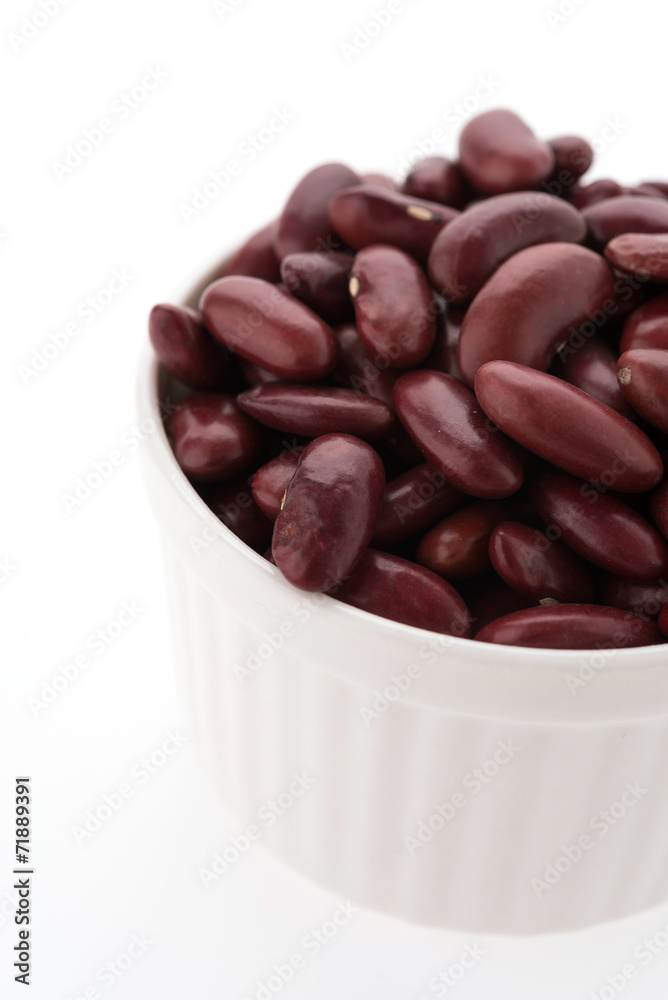 Red beans kidney isolated on white background