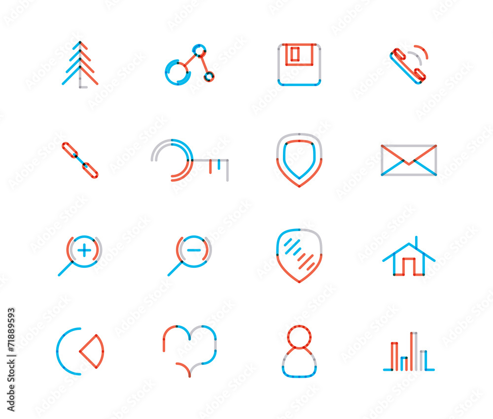 Set of thin line web icons Set of thin line web icons