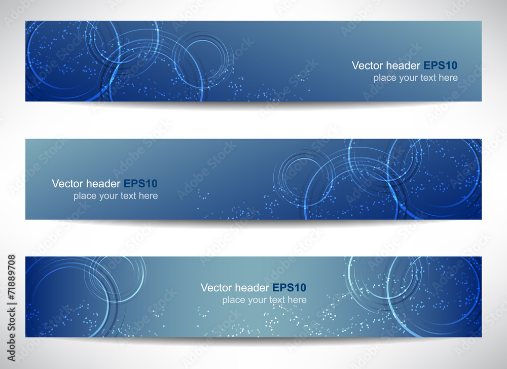 Web header, set of vector banner, design with precise dimension