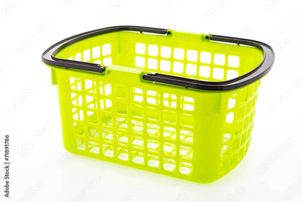 Fototapeta premium Shopping plastic basket isolated on white background