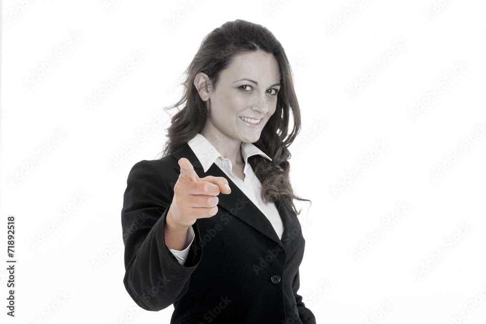Woman leader, manager makes the workout. hands up Woman leader, manager makes the workout. hands up