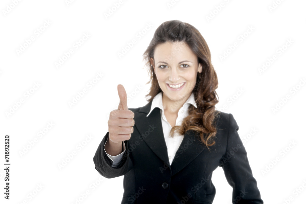 Woman leader, manager makes the workout. hands up Woman leader, manager makes the workout. hands up