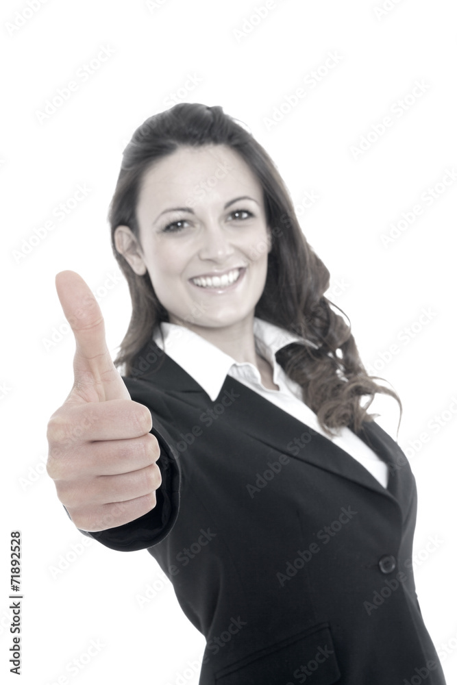 Woman leader, manager makes the workout. hands up Woman leader, manager makes the workout. hands up