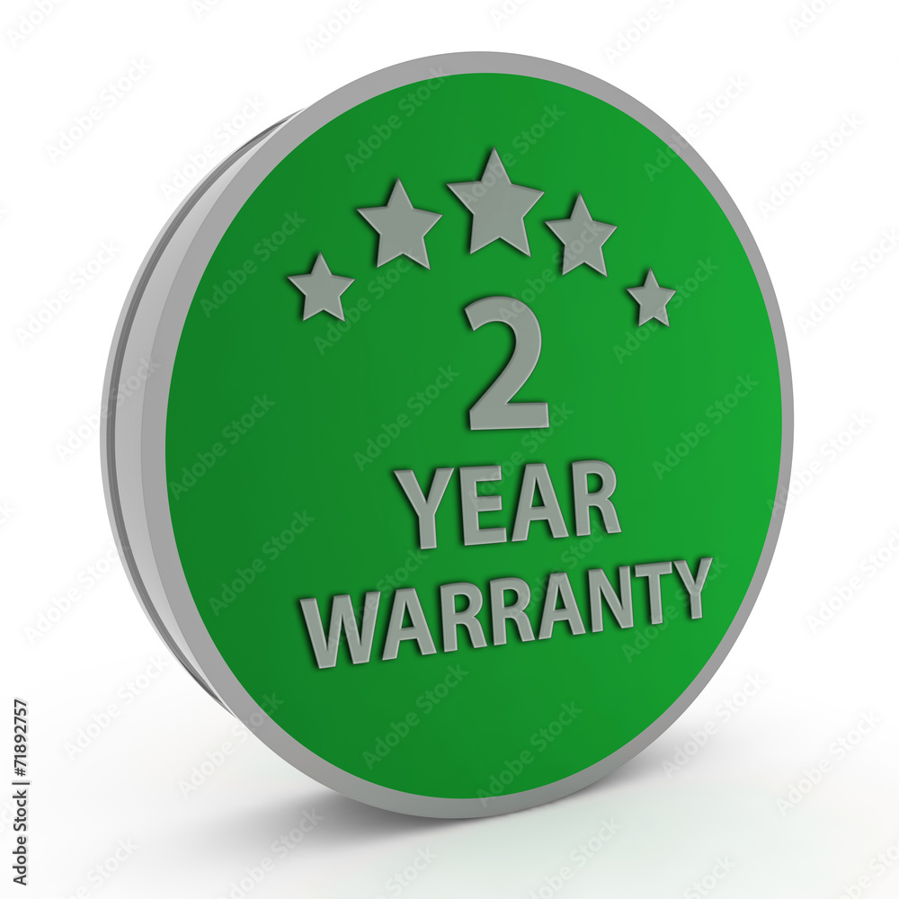 Two year warranty circular icon on white background Two year warranty circular icon on white background