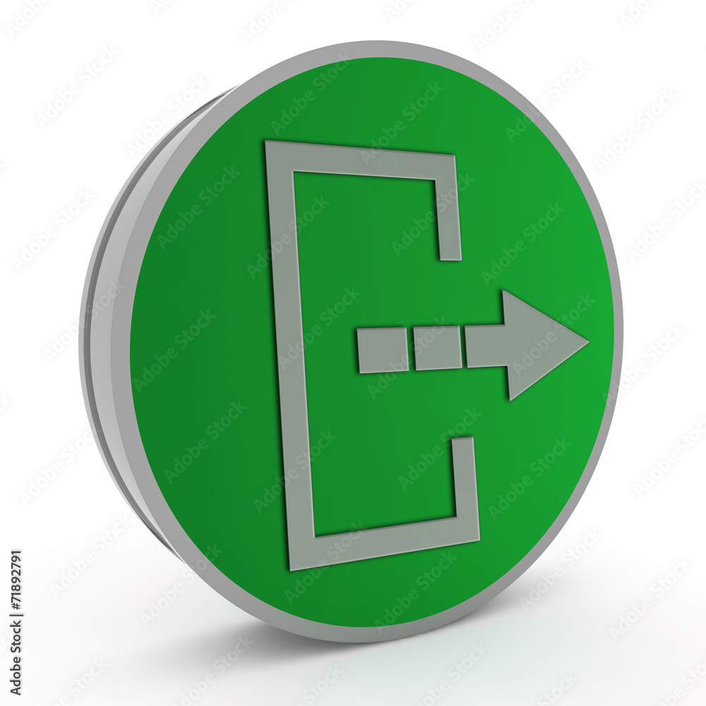 Logout circular icon on white background Logout circular icon on white background