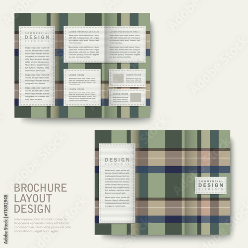 plaid design tri-fold template set
