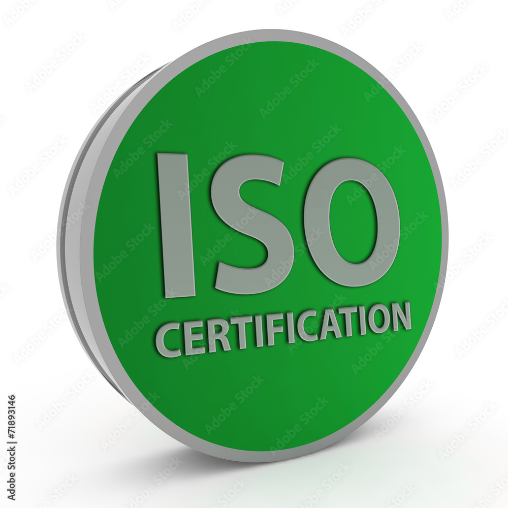 Iso certification circular icon on white background Iso certification circular icon on white background