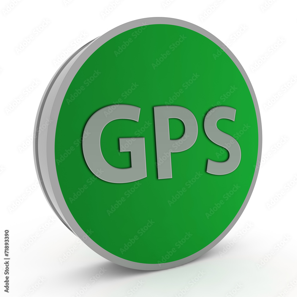 Gps circular icon on white background Gps circular icon on white background