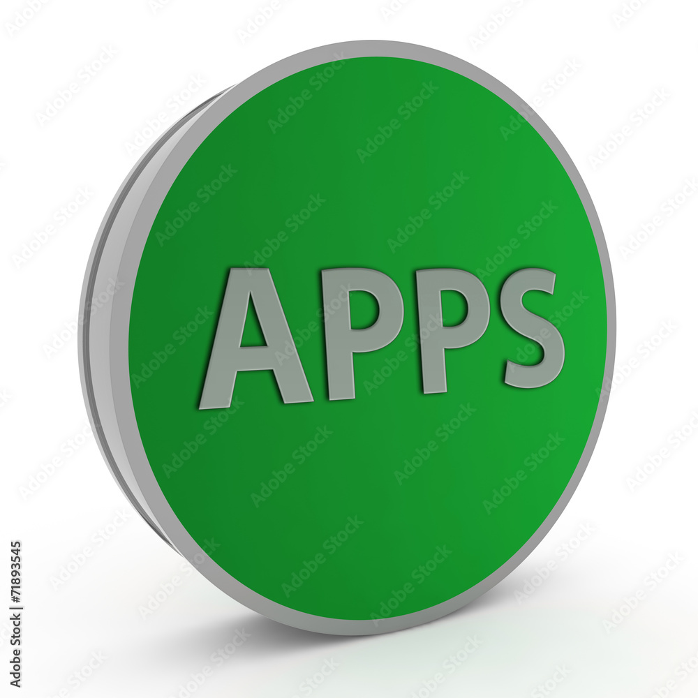 Apps circular icon on white background Apps circular icon on white background