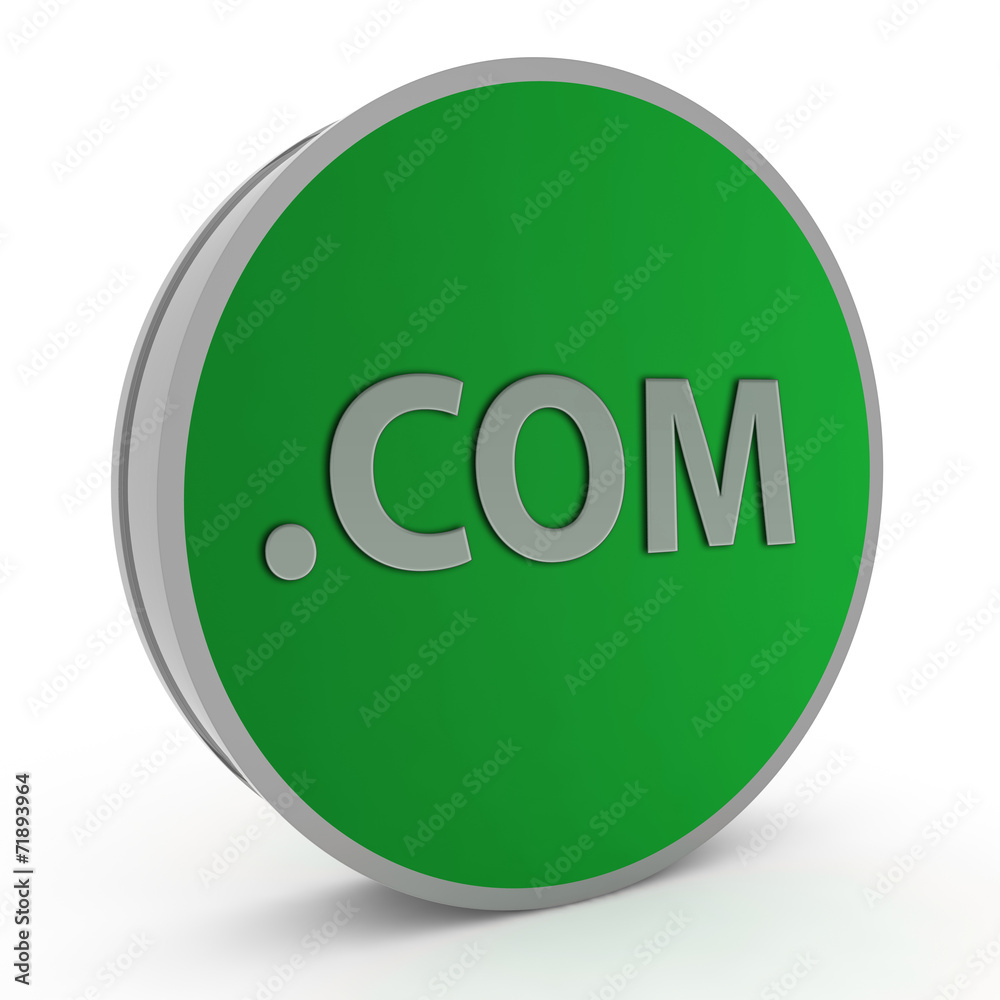 Com circular icon on white background Com circular icon on white background