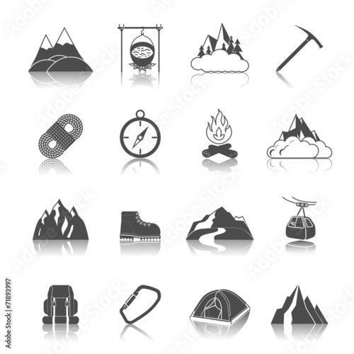 Mountain icons black