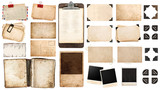 vintage paper sheets, book, old photo frames and corners, antiqu
