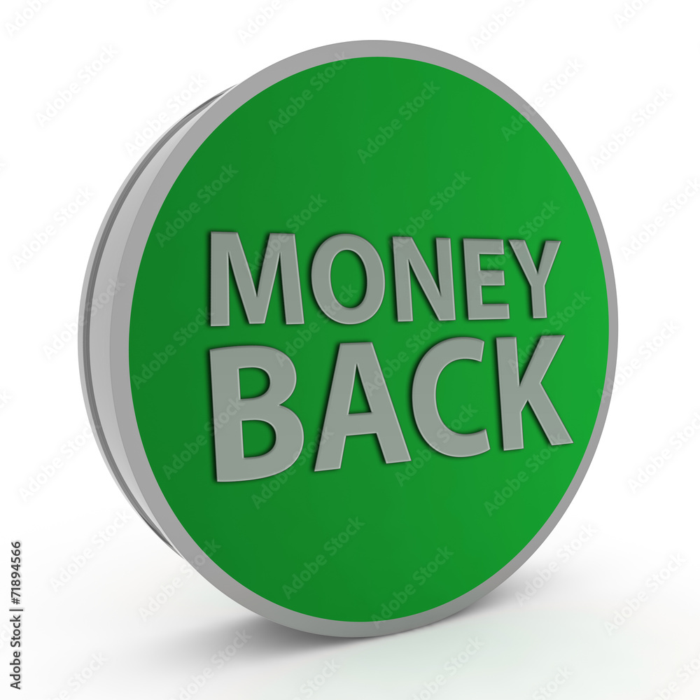 Money back circular icon on white background Money back circular icon on white background