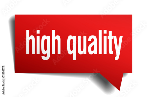 high quality red 3d realistic paper speech bubble
