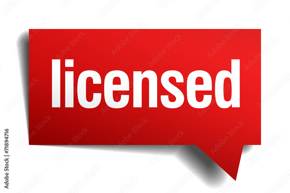 licensed red 3d realistic paper speech bubble licensed red 3d realistic paper speech bubble