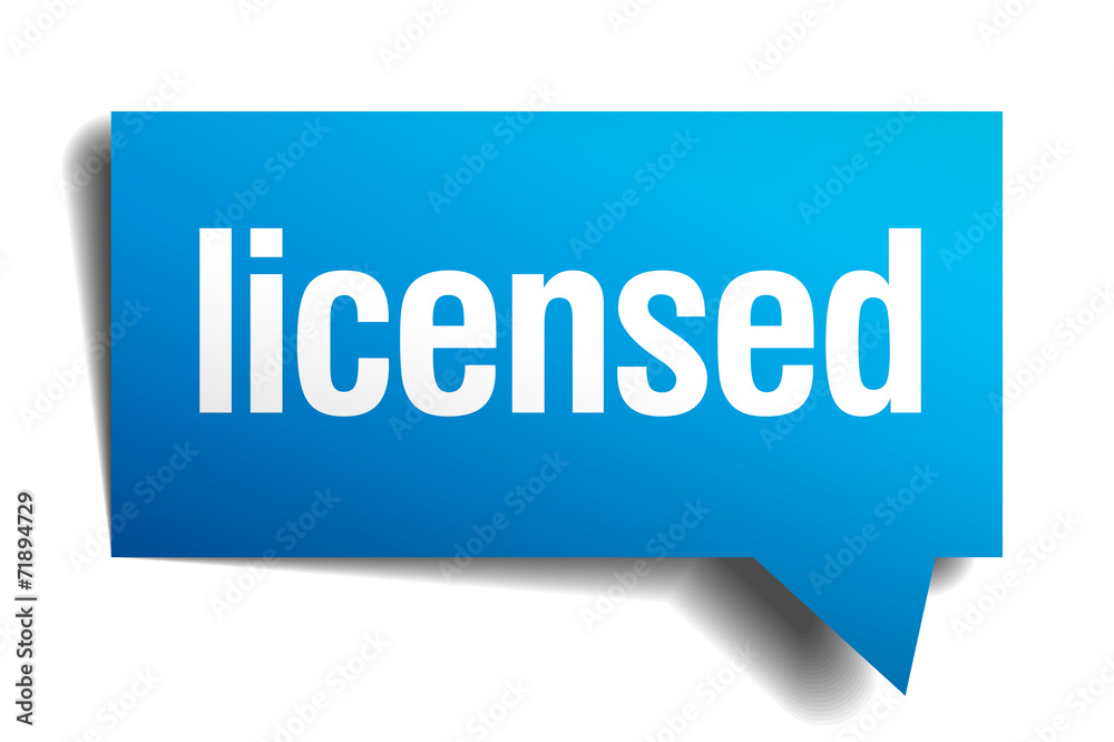 licensed blue 3d realistic paper speech bubble licensed blue 3d realistic paper speech bubble