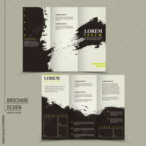 abstract Chinese calligraphy design for tri-fold brochure