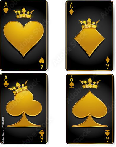 Casino cards with brilliant crowns