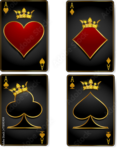 Casino cards with brilliant crowns
