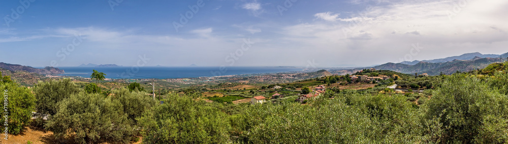 Sicilian coast panorama and  typical landscape.