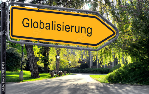 Strassenschild 25 - Globalisierung