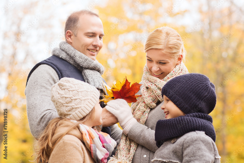happy family in autumn park happy family in autumn park