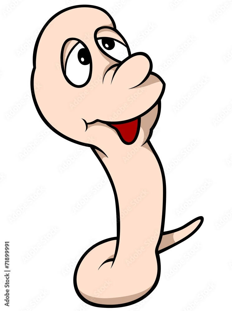 Little Worm - Cartoon Illustration Little Worm - Cartoon Illustration