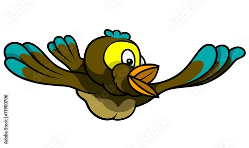 Flying Bird - Cartoon Illustration