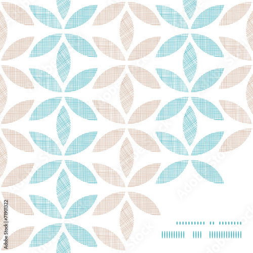 Vector abstract textile leaves stripes frame corner pattern