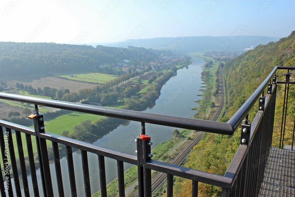 Fototapeta premium Liebesschlösser am Weser-Skywalk